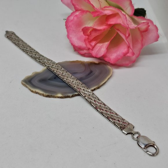 Bel Oro Richline 925 STERLING SILVER 7" Weaved BRACELET 22 Grams Woven Design - Picture 7 of 15